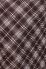 Brown Plaid Mesh Mock Neck Ruched Maternity Dress