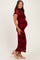 Red Floral Mesh Maternity Midi Dress