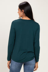 Hunter Green Nursing Lift-Up Long Sleeve Top