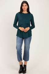 Hunter Green Nursing Lift-Up Long Sleeve Top