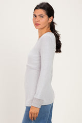 Heather Grey Nursing Layered Knit Top