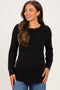 Black Maternity & Nursing Layered Knit Top