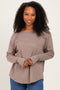 Cocoa Exposed Seam Long Sleeve Top