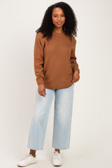 Deep Camel Knit Pullover Sweater