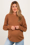 Deep Camel Knit Pullover Maternity Sweater