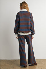 Brown Multi Striped Turtleneck Sweatshirt