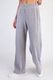 Heather Grey Brushed Knit Straight Leg Pants