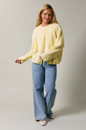 Butter Long Sleeve Crew Neck Cardigan