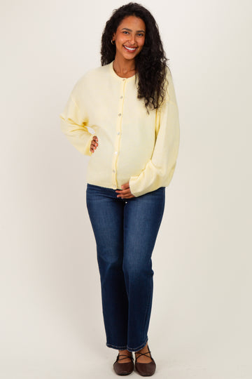 Butter Long Sleeve Crew Neck Maternity Cardigan