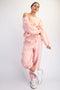 Peach Pink Terry Drawstring Joggers