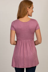 PinkBlush Mauve Draped Front Nursing Top