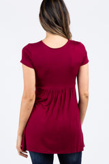 PinkBlush Burgundy Draped Front Nursing Top