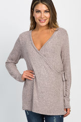 PinkBlush Heather Pink Wrap Knit Nursing Top