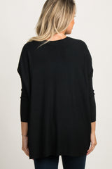 Black Pocketed Dolman Sleeve Maternity Top