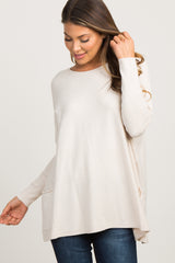 Beige Pocketed Dolman Sleeve Maternity Top