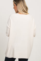 Beige Pocketed Dolman Sleeve Maternity Top