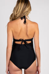 PinkBlush Black Ruffle Trim Maternity One-Piece Swimsuit