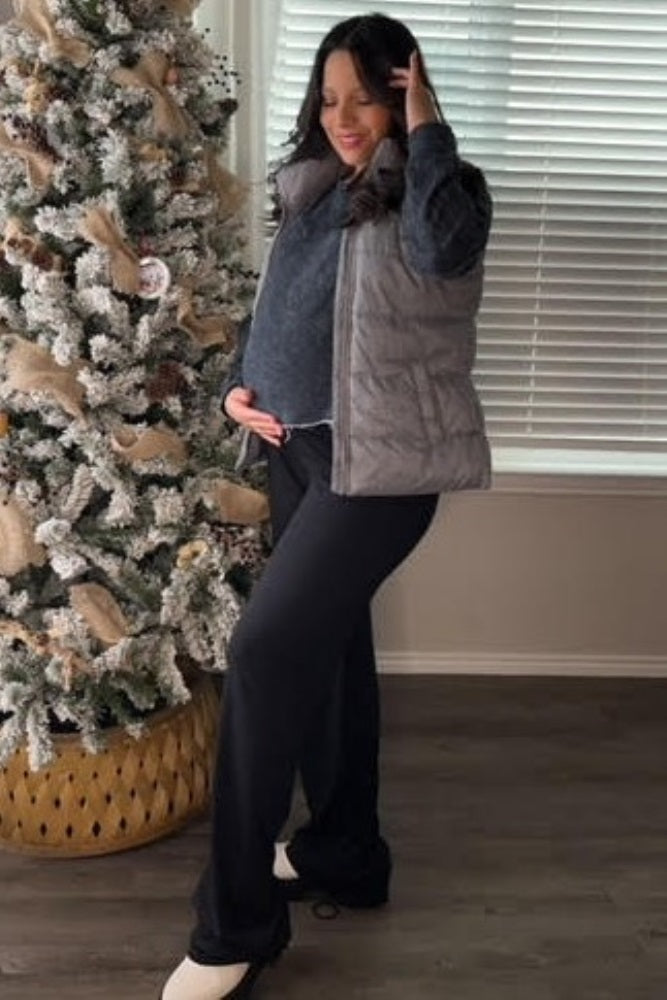 PinkBlush Black Foldover Maternity Lounge Pants