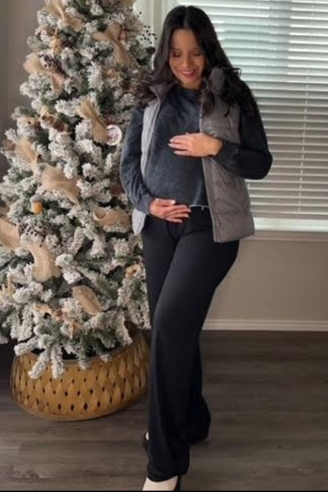 PinkBlush Black Foldover Maternity Lounge Pants