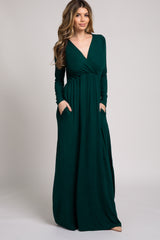 Green Long Sleeve Maxi Dress