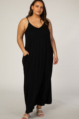 Black Cami Strap Plus Maxi Dress