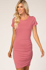 Mauve Wrap T-Shirt Dress