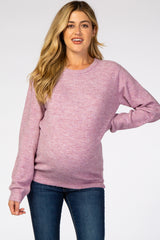 Lavender Brushed Knit Maternity Sweater