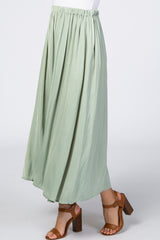 Sage Side Slit Maxi Skirt