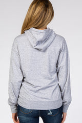 Heather Grey Basic Hooded Maternity Sweatshirt