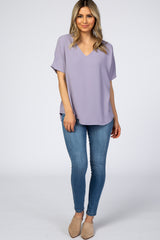 Lavender Short Sleeve Blouse