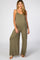 Light Olive Cross Back Wide Leg Maternity Jumpsuit
