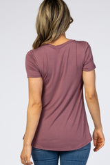 Mauve Layered Wrap Front Nursing Top