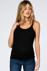 Black Ribbed Maternity Tank Top