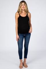 Black Ribbed Maternity Tank Top