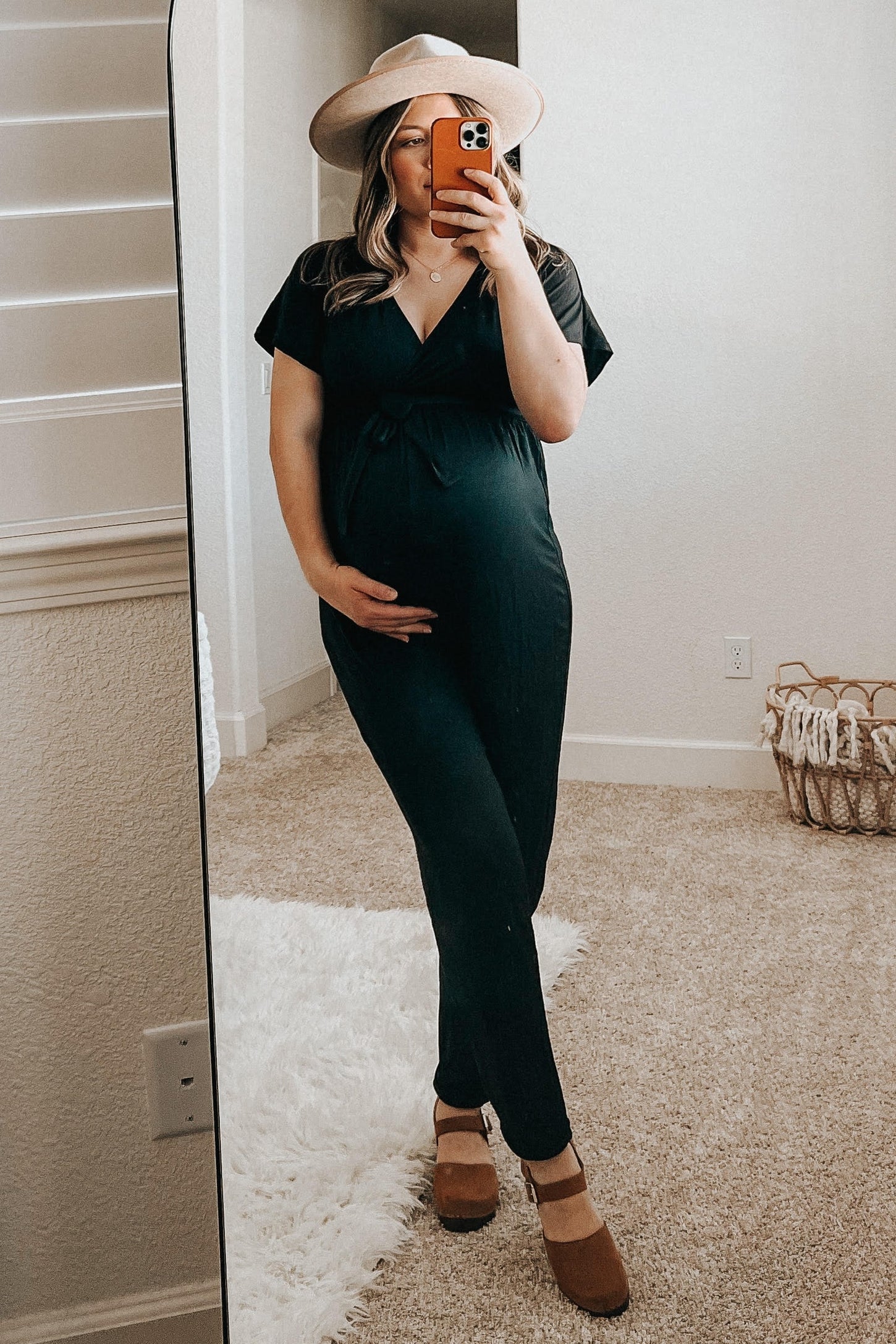 Black Wrap Tie Maternity Jumpsuit