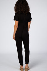 Black Wrap Tie Jumpsuit