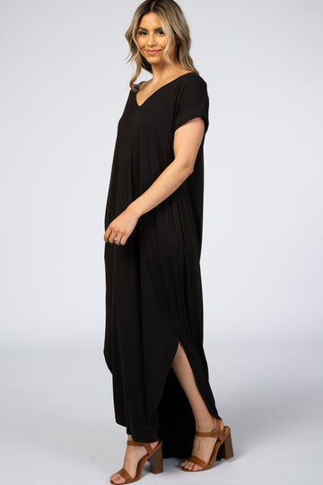Black Side Slit Maxi Dress