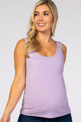 Lavender Ribbed Maternity Tank Top