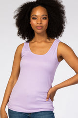 Lavender Ribbed Maternity Tank Top