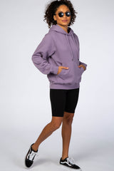 Purple Soft Fleece Drawstring Hoodie