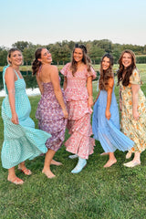 Mint Checkered Tiered Midi Dress