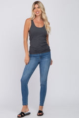 Charcoal Ribbed Racerback Tank Top