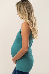 Jade Ribbed Sleeveless Maternity Top