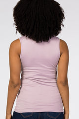 Lavender Crossover Ruched Nursing Tank