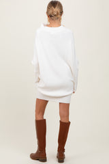 Cream Funnel Neck Dolman Sleeve Maternity Mini Dress