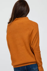 Camel Funnel Neck Dolman Sleeve Sweater