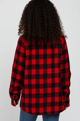 Red Black Plaid Sherpa Lined Jacket