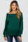 Emerald Green Boat Neck Bubble Sleeve Maternity Sweater