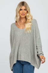 Grey Speckled Oversized Maternity Sweater