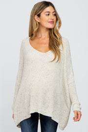 Ivory Speckled Oversized Maternity Sweater